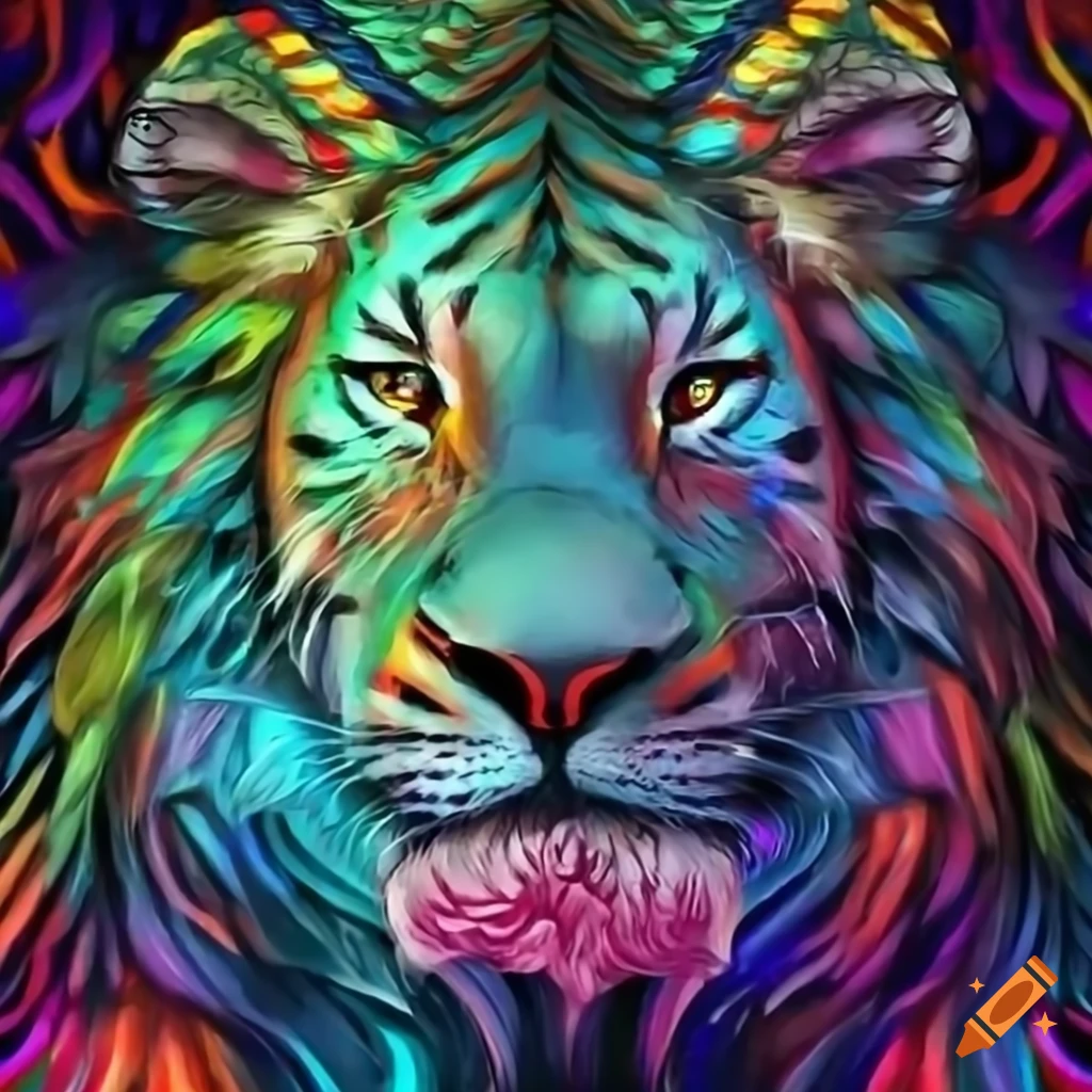 mythical creature with traits of dragon, serpent, lion, tiger, and buffalo