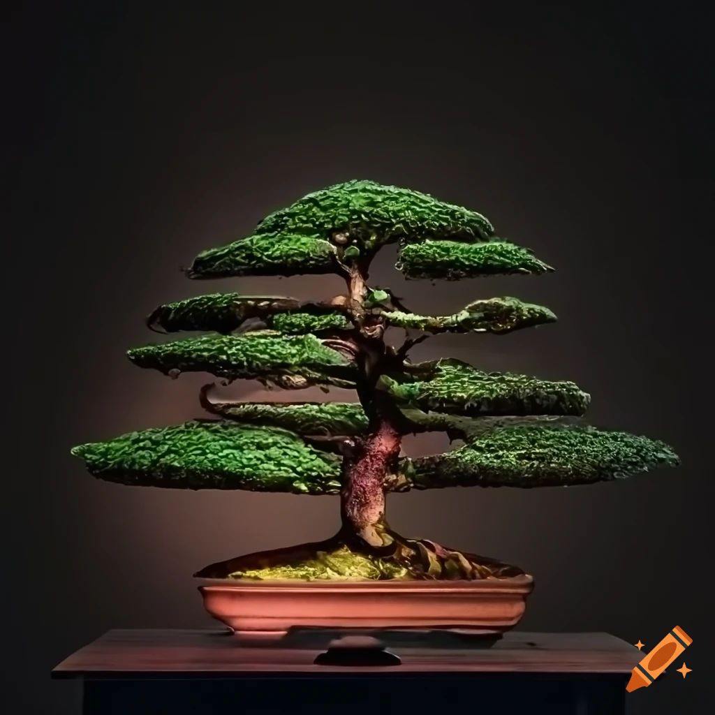 image of a bonsai tree under a starry night
