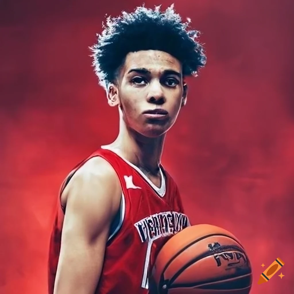yearbook photo of a Wildcats basketball player in red and white jersey