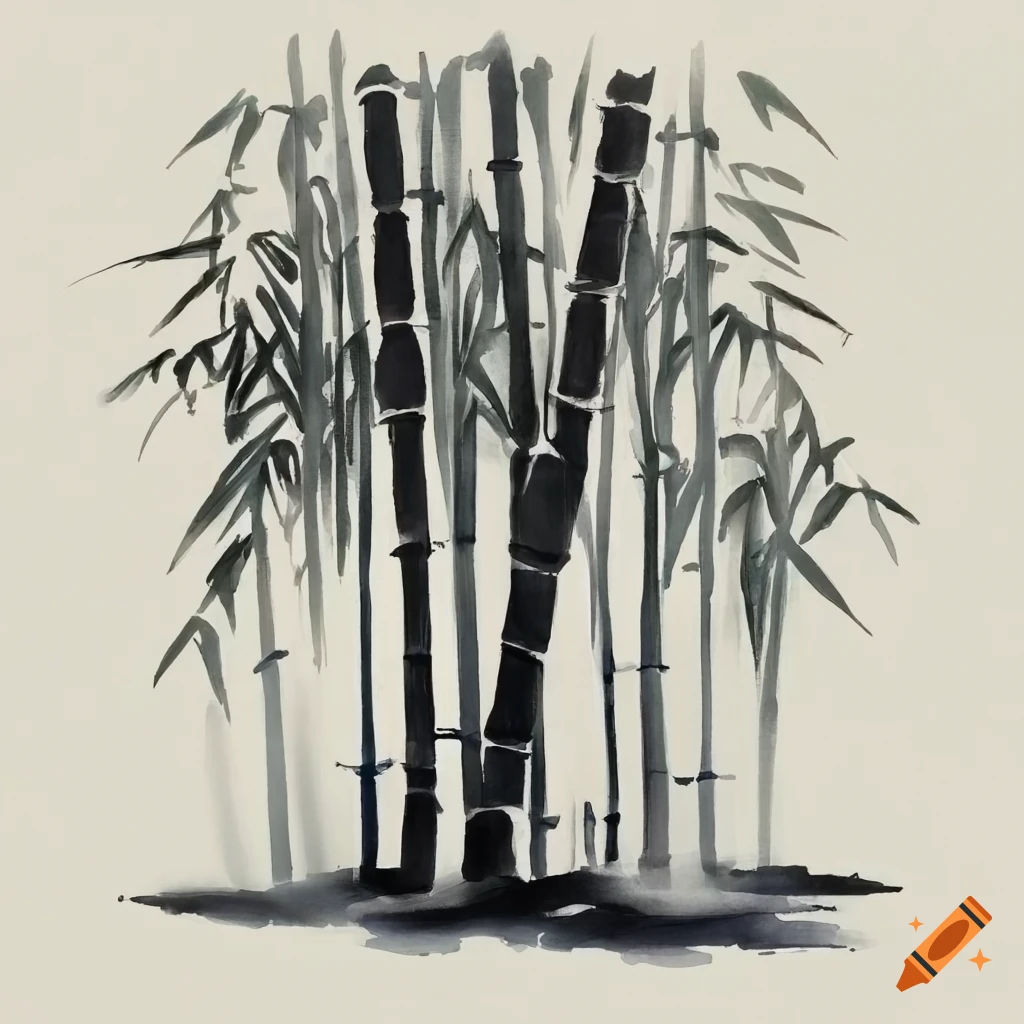 ink painting of a bamboo forest