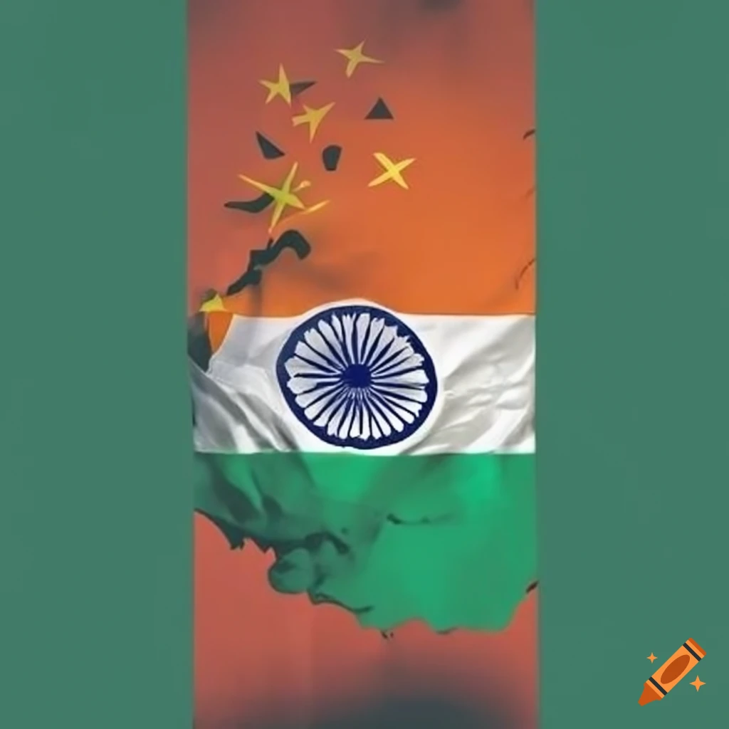 flags of India, China, and Nigeria