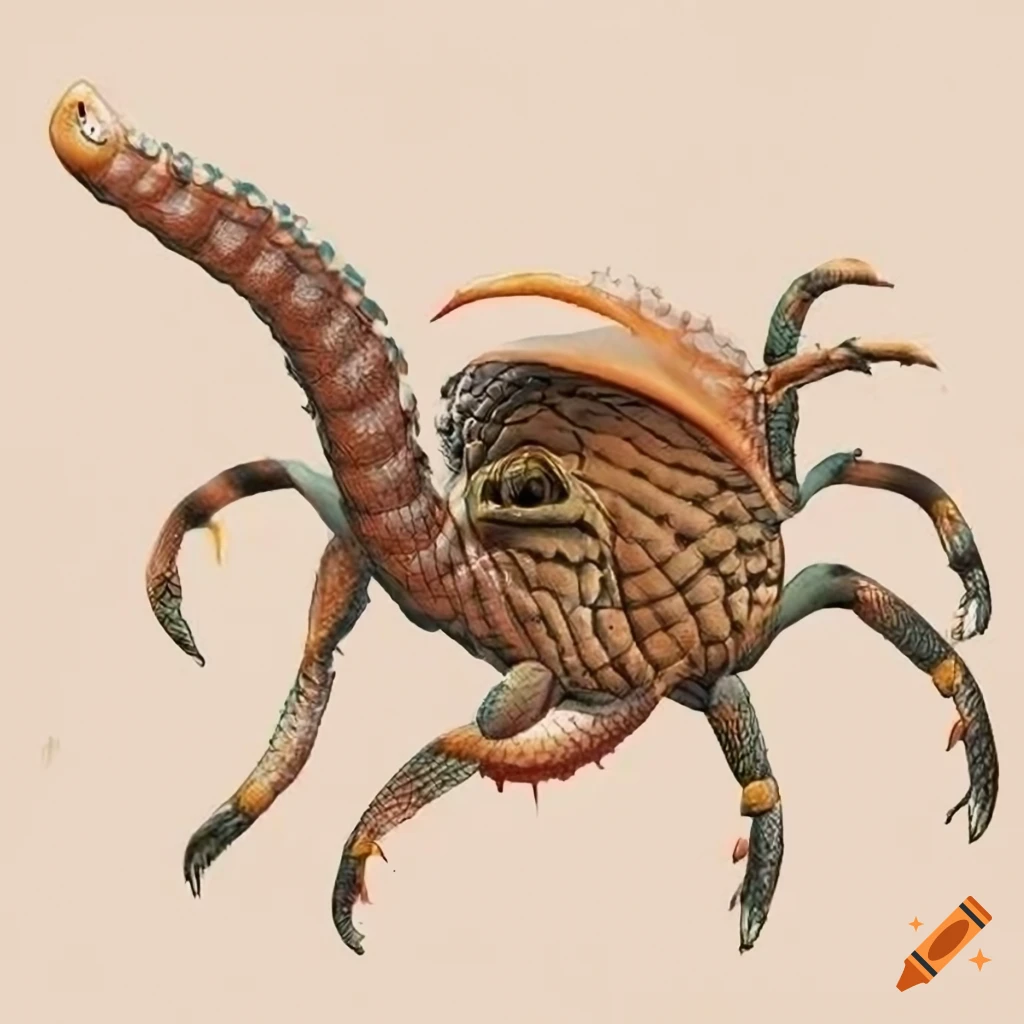 illustration of a unique tauric invertebrate creature