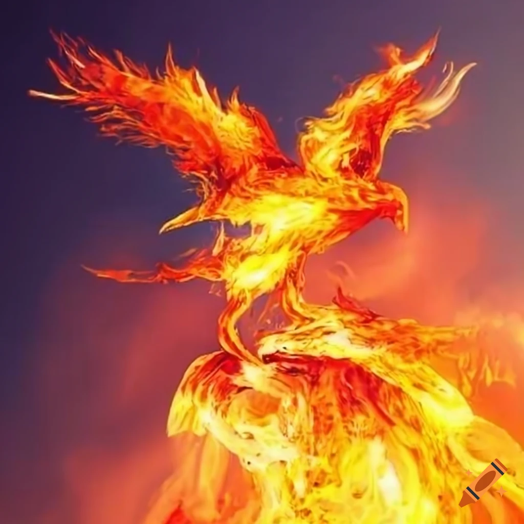 bird-shaped fire elemental artwork