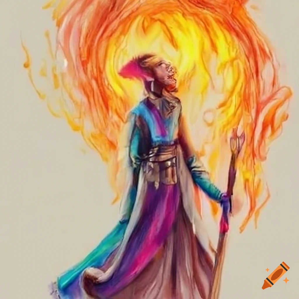 image of a mage juggling fire