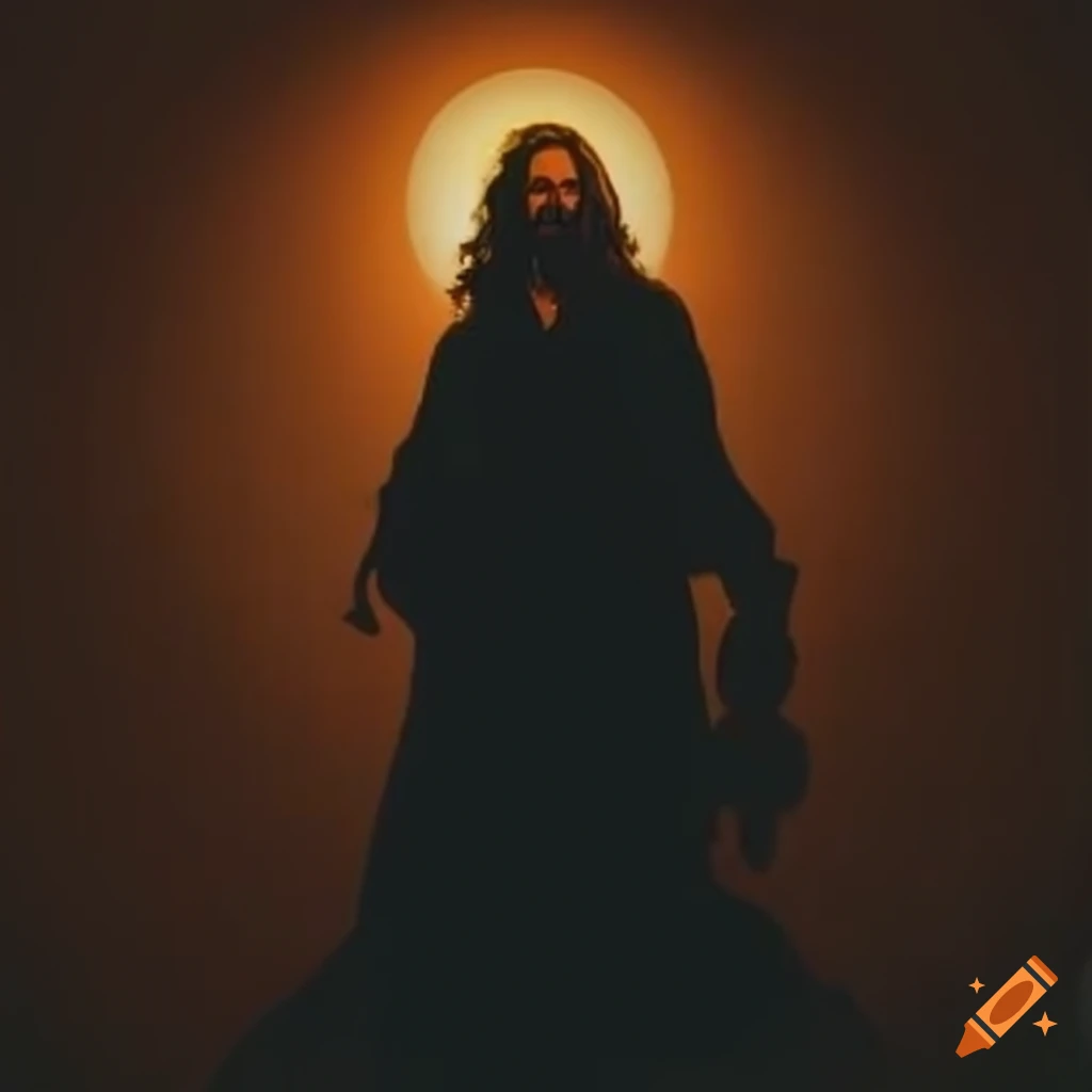 artistic depiction of Jesus in shadow