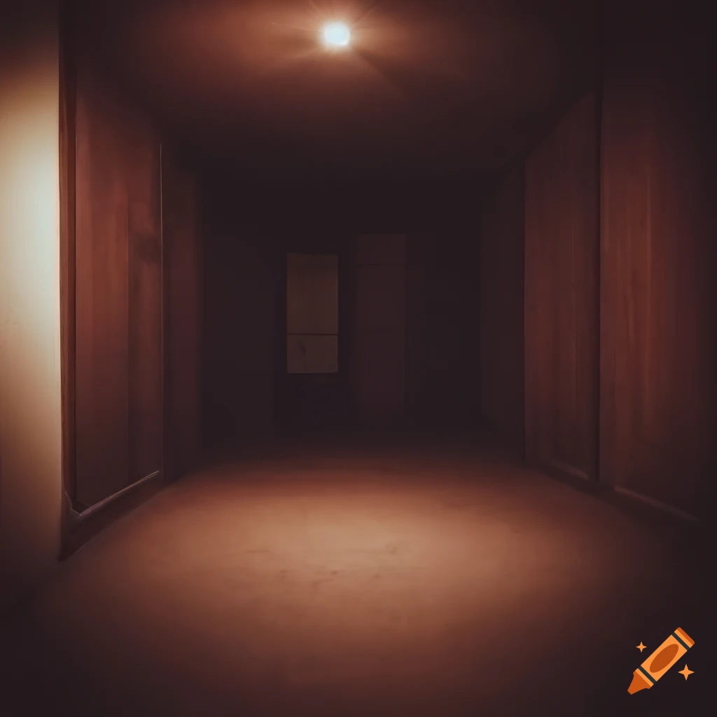photograph of an empty 90s-inspired basement
