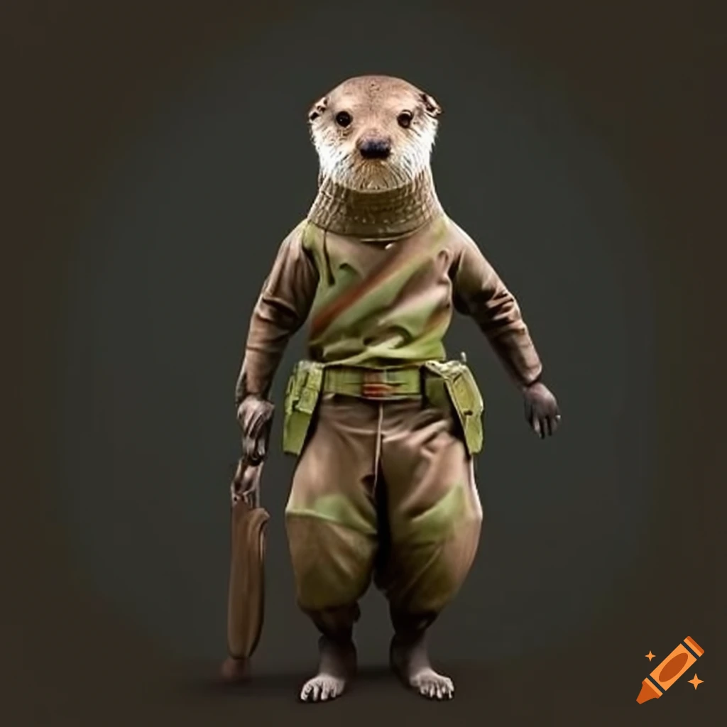 otter in military attire