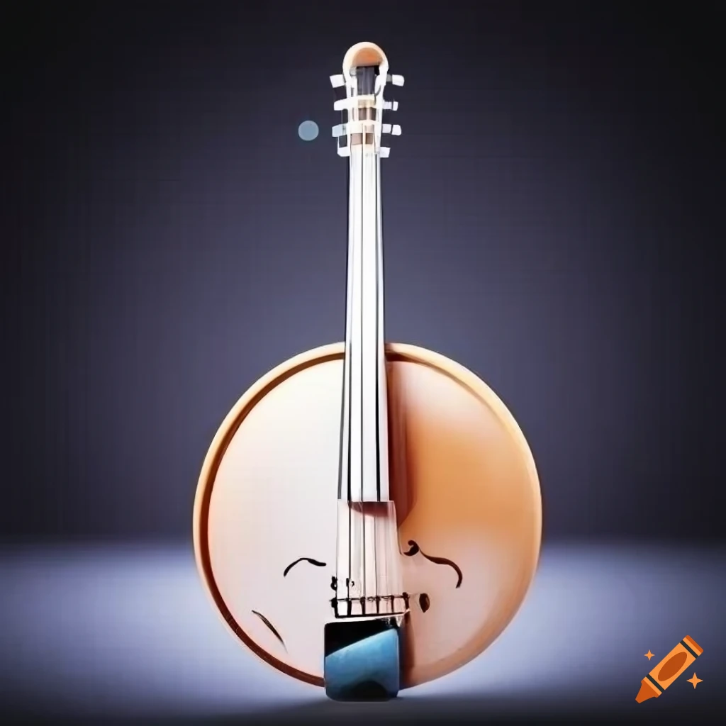 abstract cubist instrument on white background