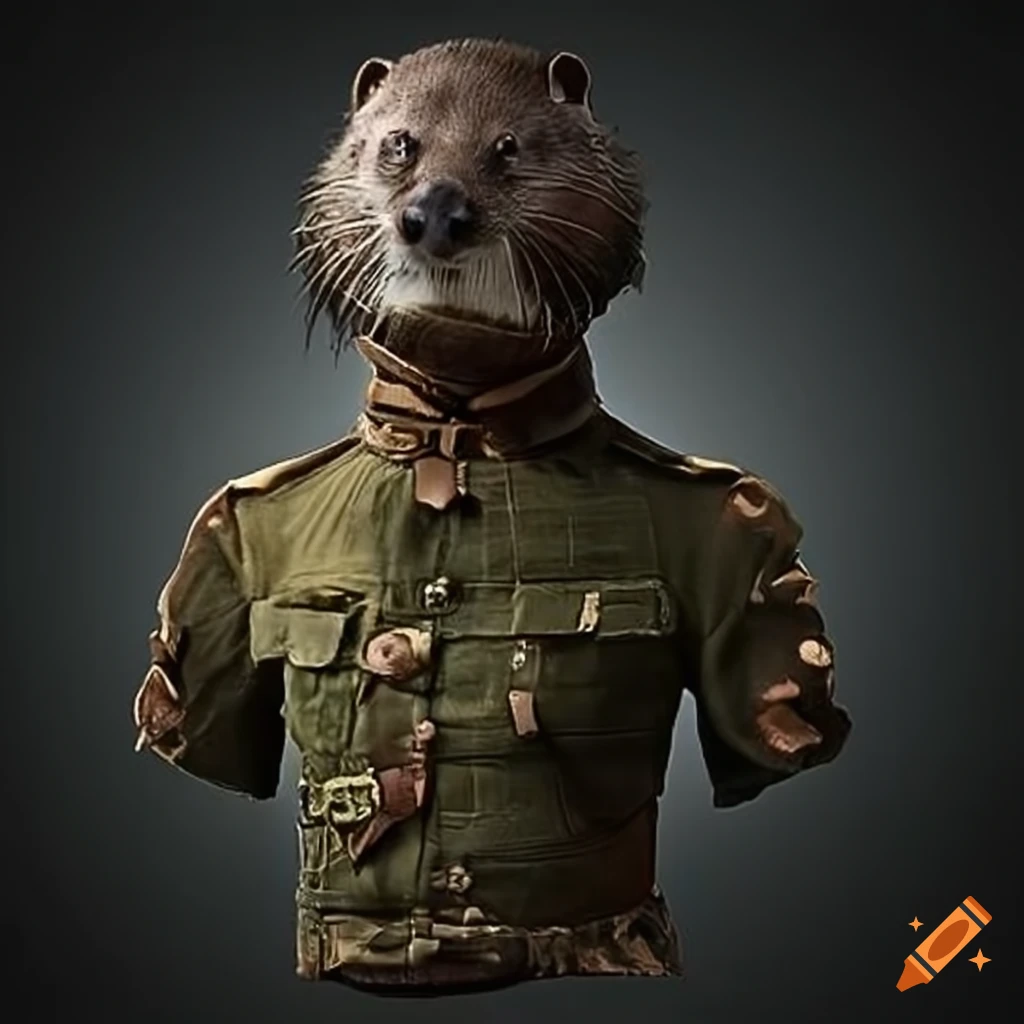 artwork of an otter in renaissance military attire