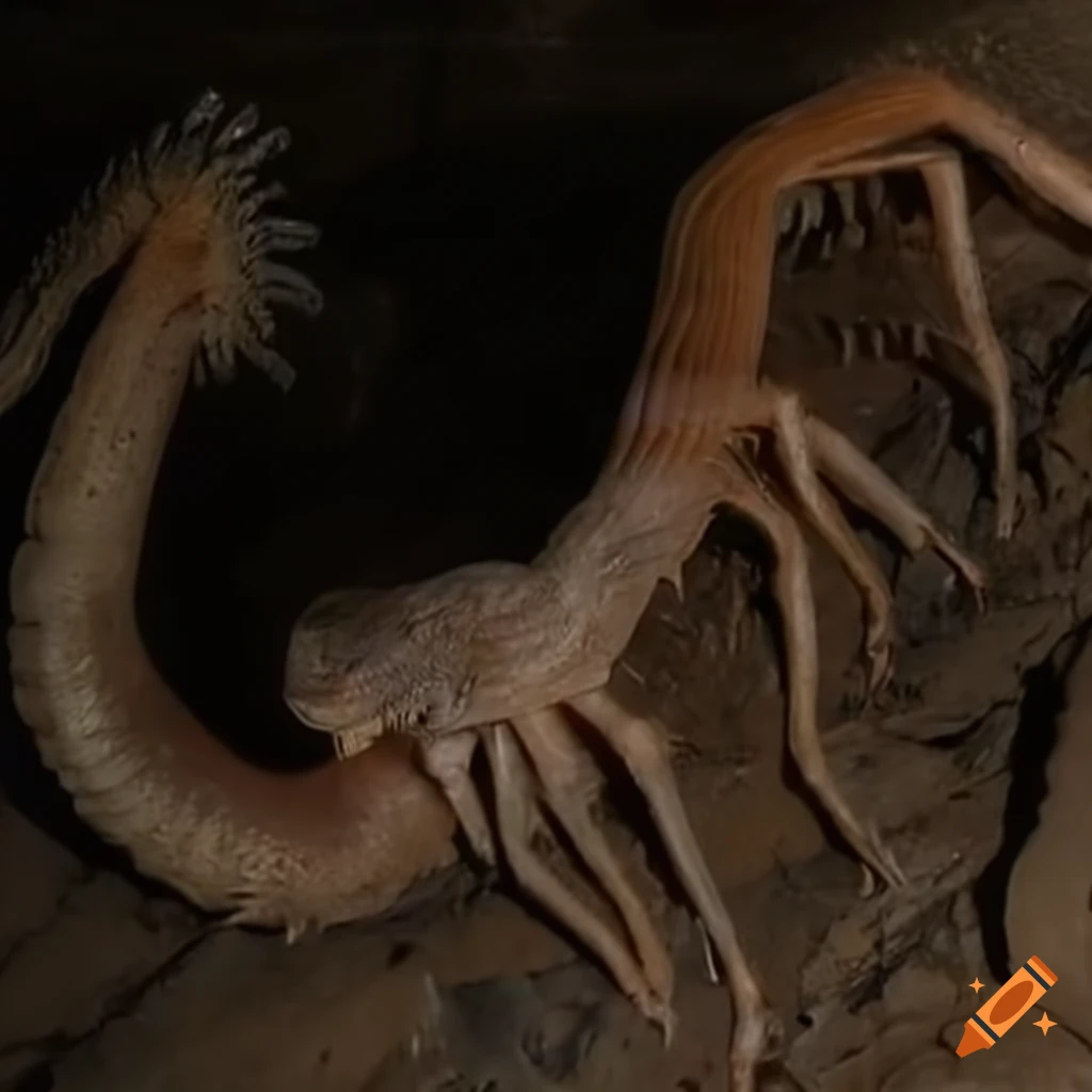 image of a mysterious creature in a dark canyon