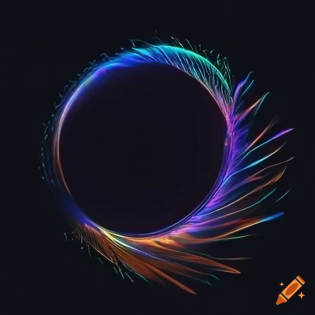 colorful holographic sparks on dark background