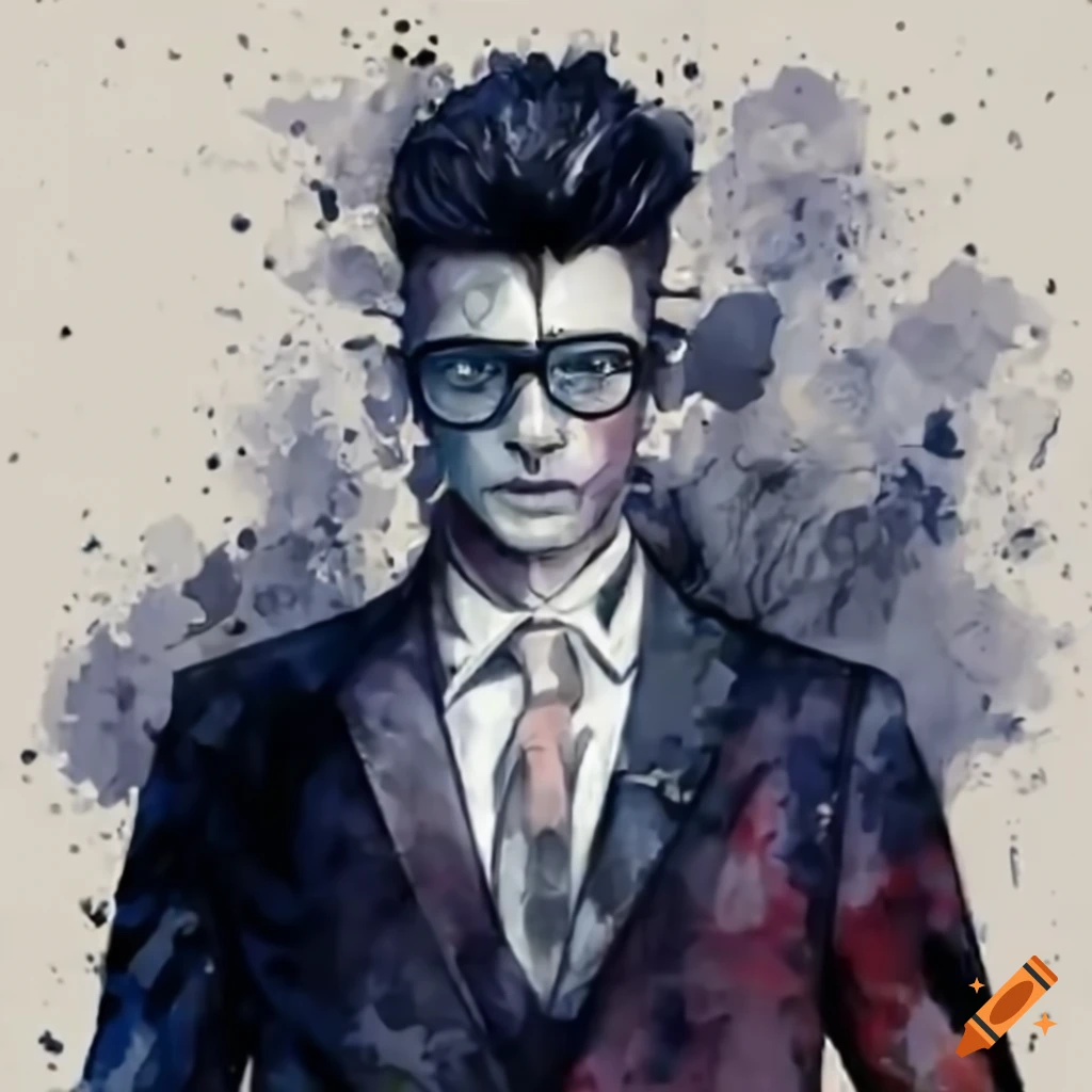 illustration of a lion-man wearing a suit and glasses