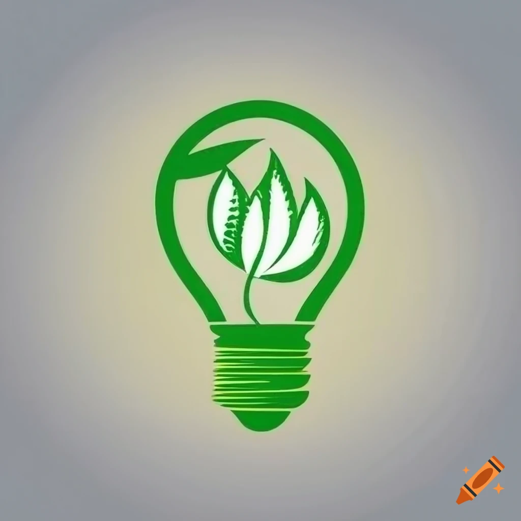 logo of a lightbulb with a leaf