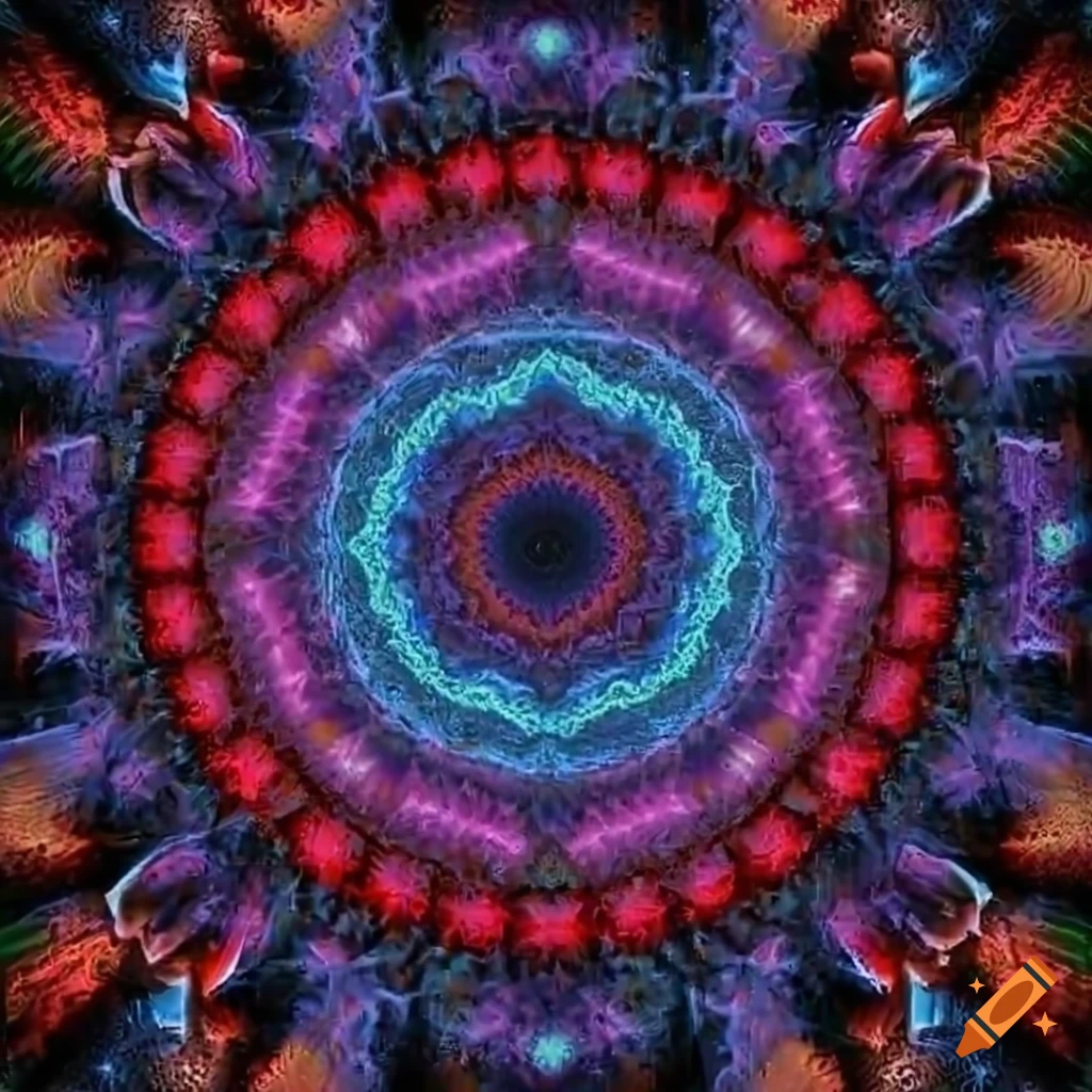 retrowave fractal symmetrical design