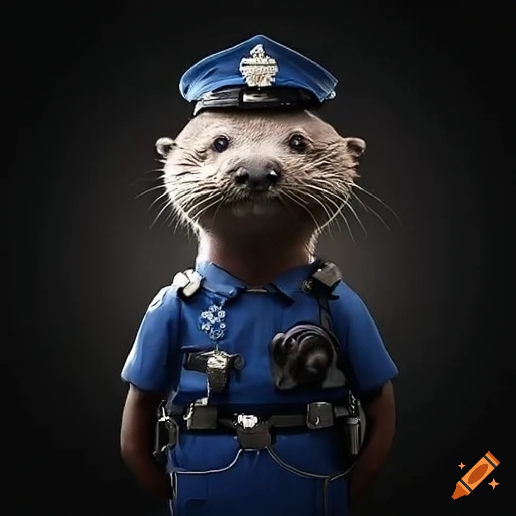 funny image of an otter dressed as a police officer