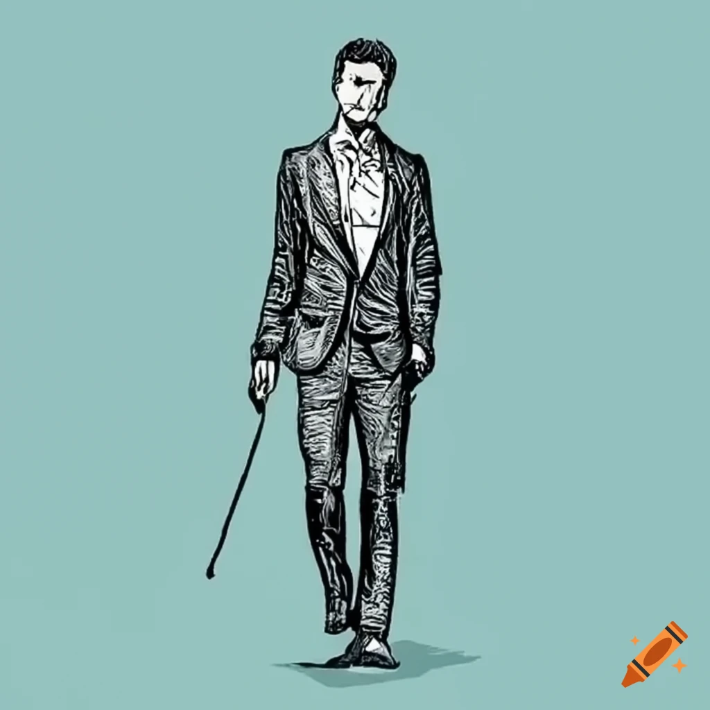 person sitting in an epic pose with a stick on his back