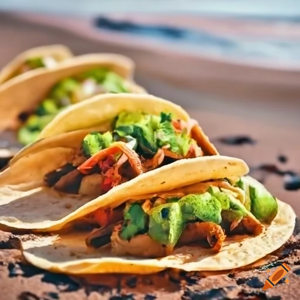 beach filled with tacos