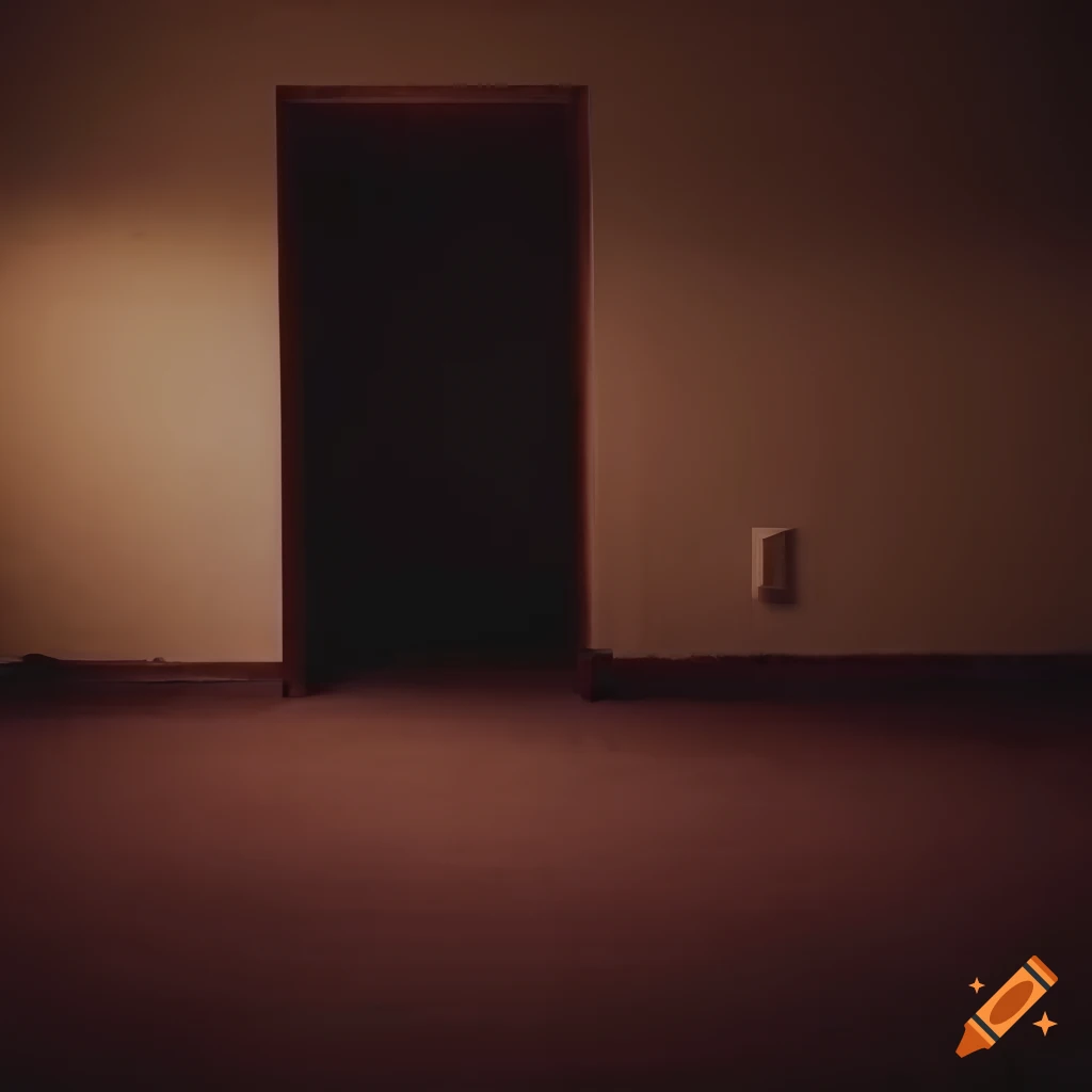photograph of an empty 90s-inspired basement