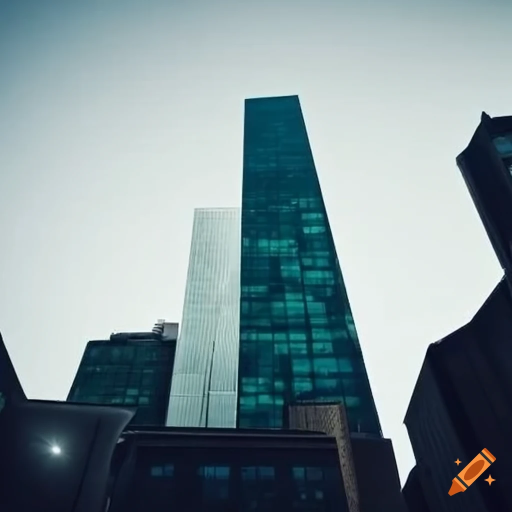 urban skyscraper with rooftop pool
