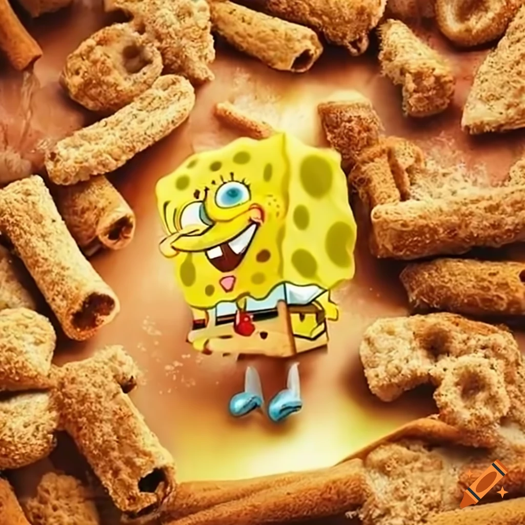 cinnamon toast crunch shaped like SpongeBob SquarePants