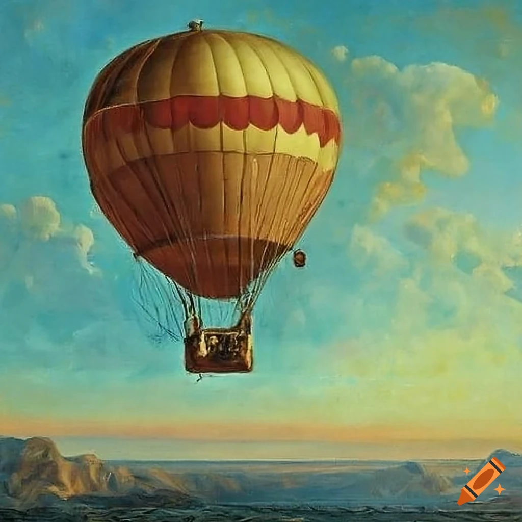 painting of hot air balloons by Gustav Dure