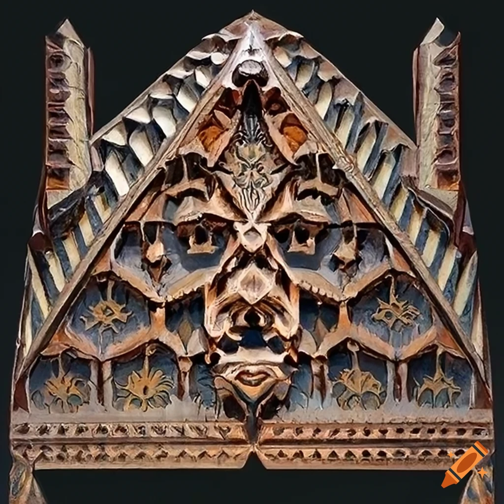 detailed sculpture with moth werewolf motif