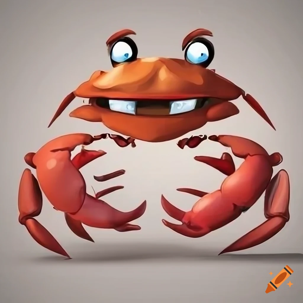 happy cartoon crab face