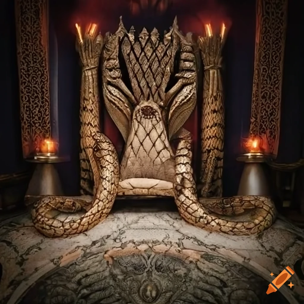 throne with a snake design