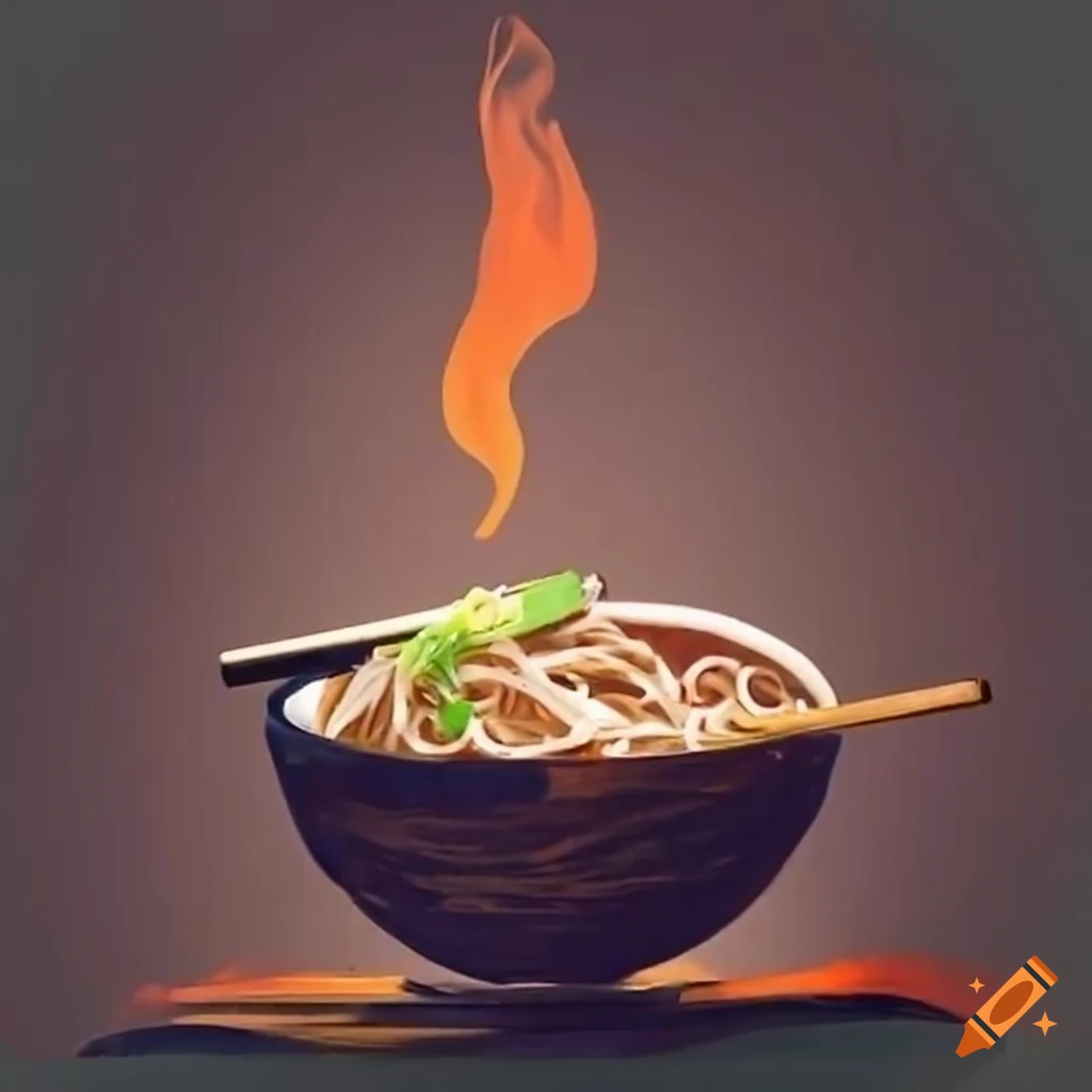 delicious bowl of pho noodle with chopsticks