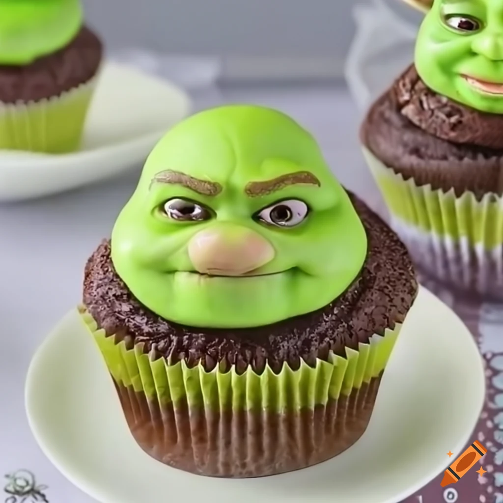 Shrek-themed cupcakes