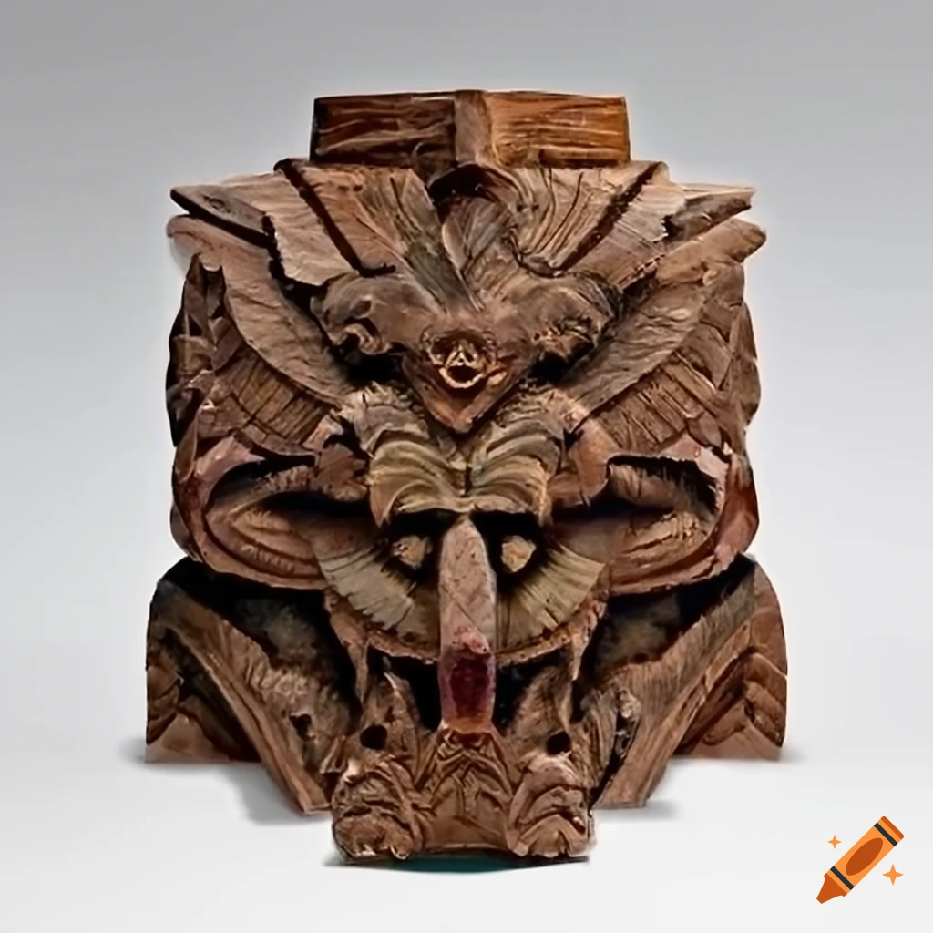 detailed sculpture with moth werewolf motif