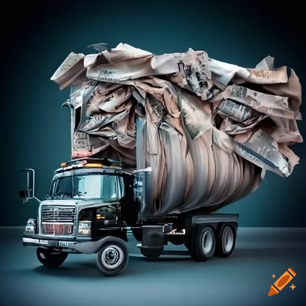 truck carrying a massive newspaper