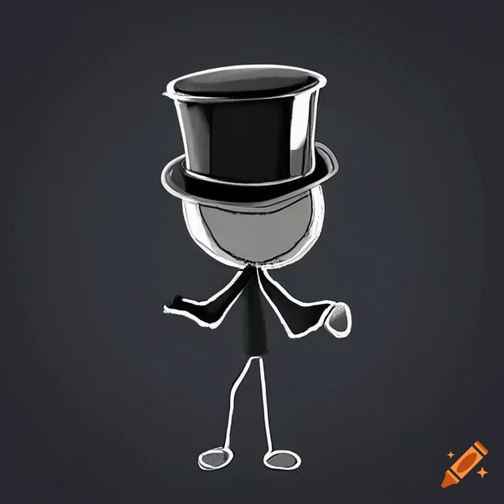 black top hat for stickman