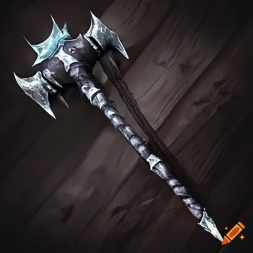 black blade of a fantasy war hammer
