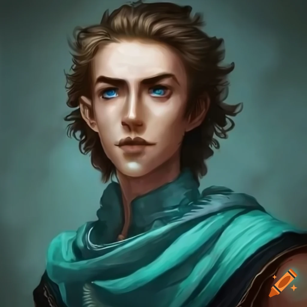 epic fictional character with a sword and turquoise dress