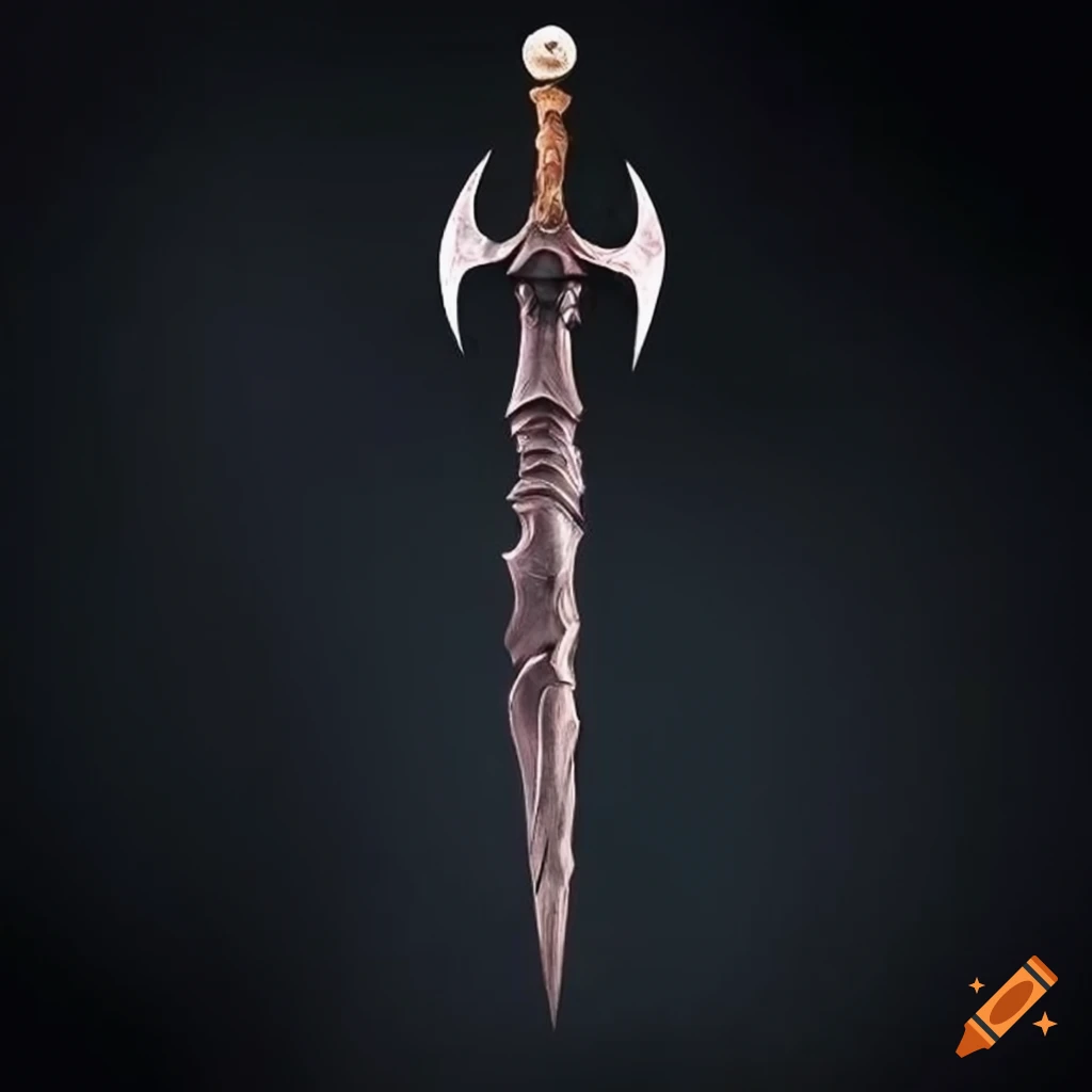 fantasy black demon sword with runes