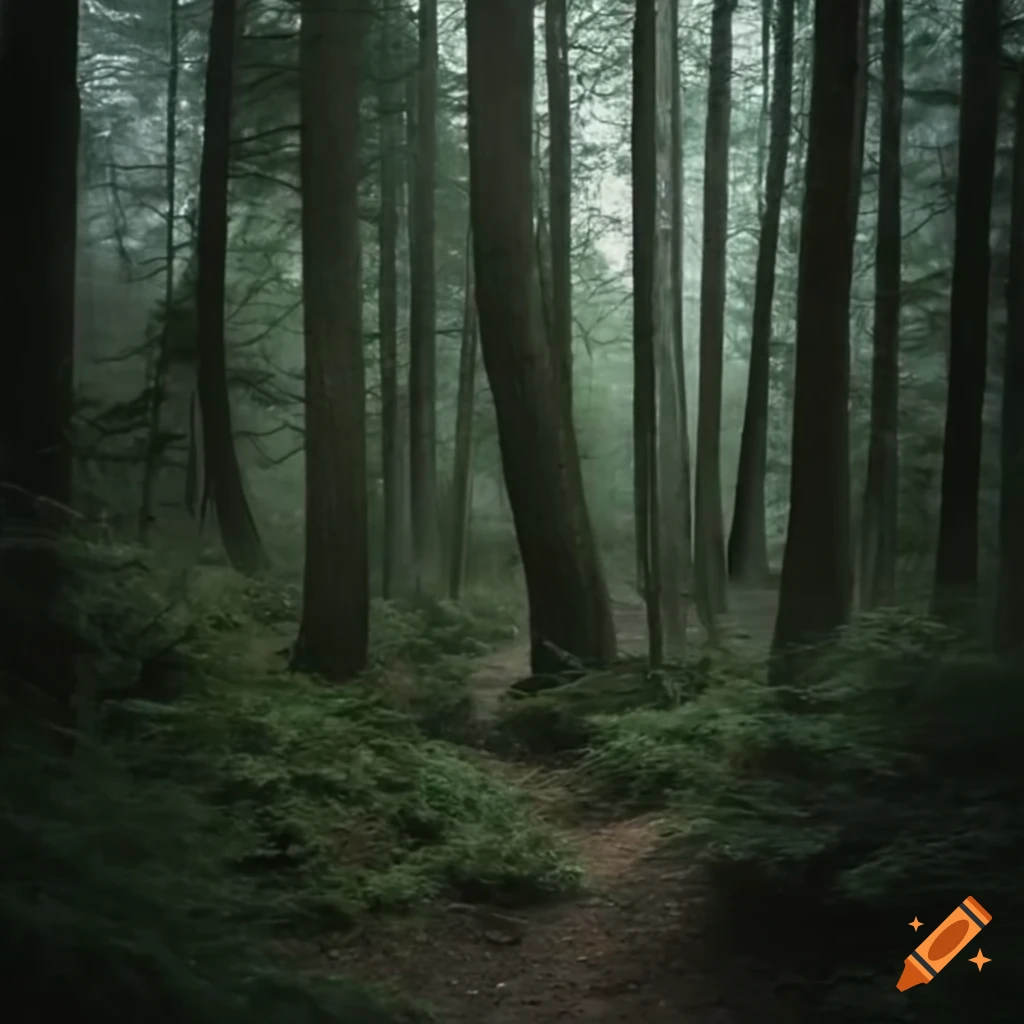 sentier au coeur de la forêt sombre
