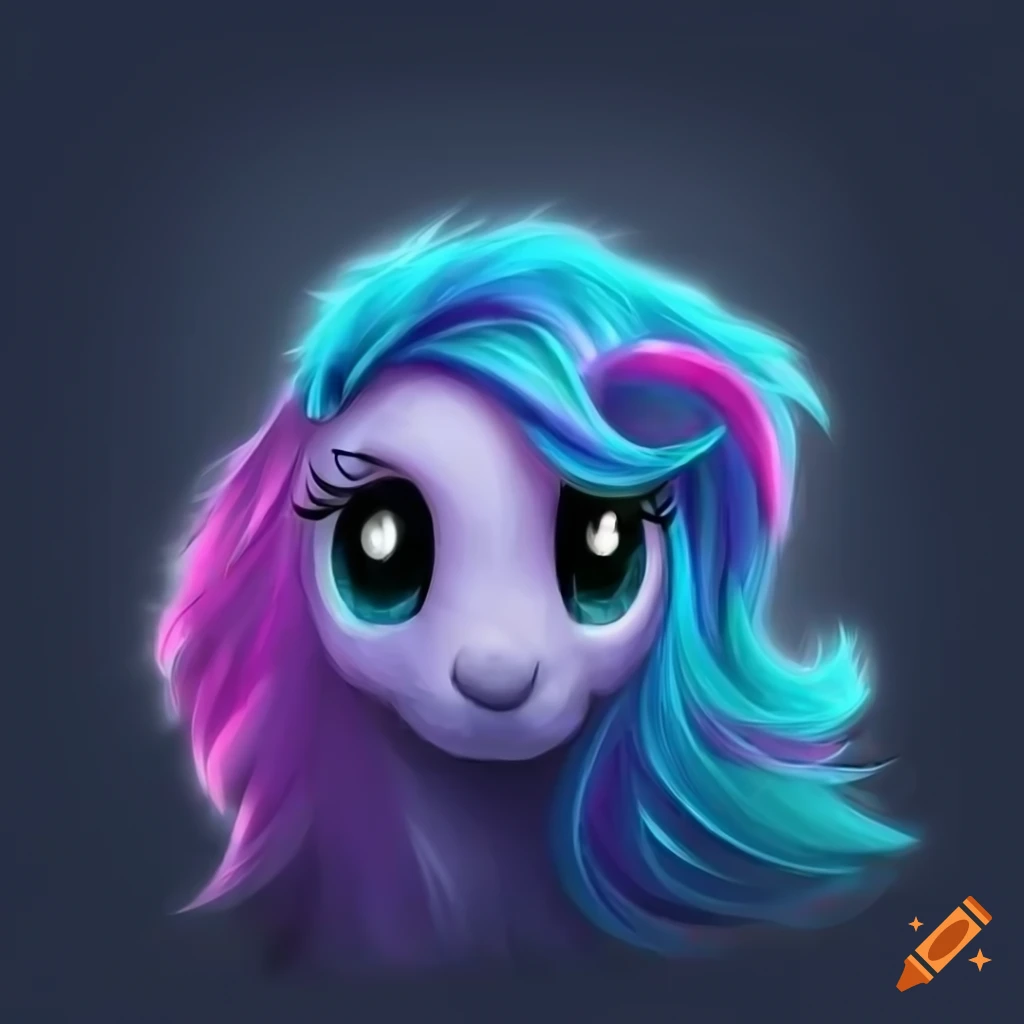 digital art portrait of a cute MLP pony