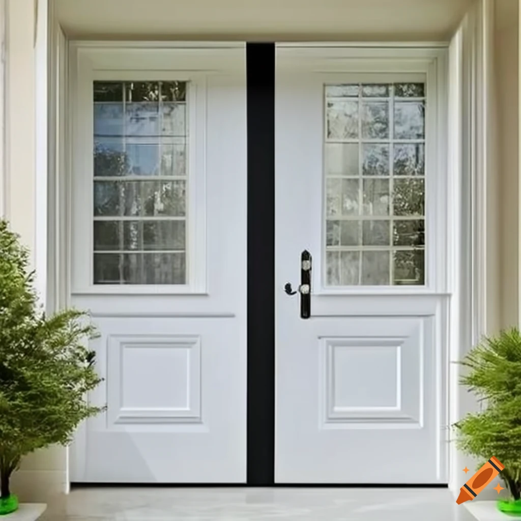 white tall door of a modern house entrance