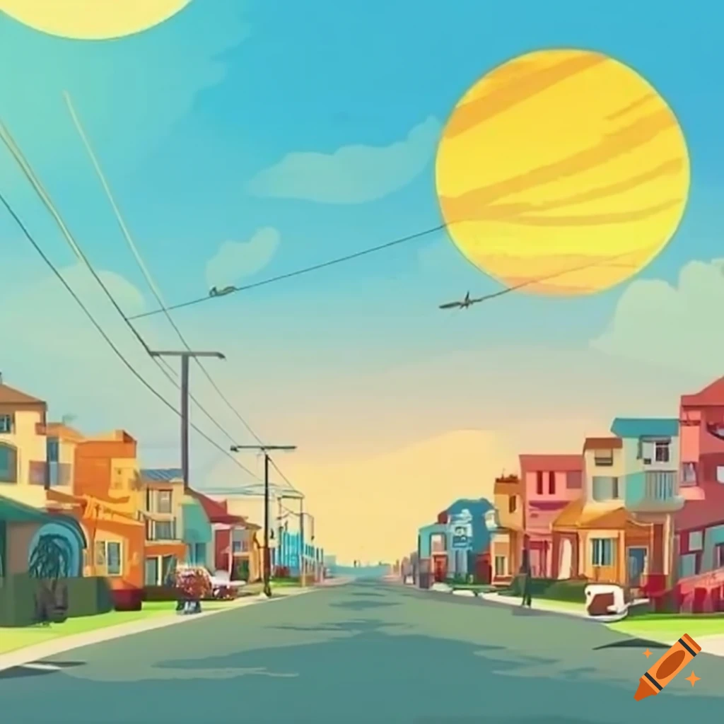 sunny suburban neighborhood