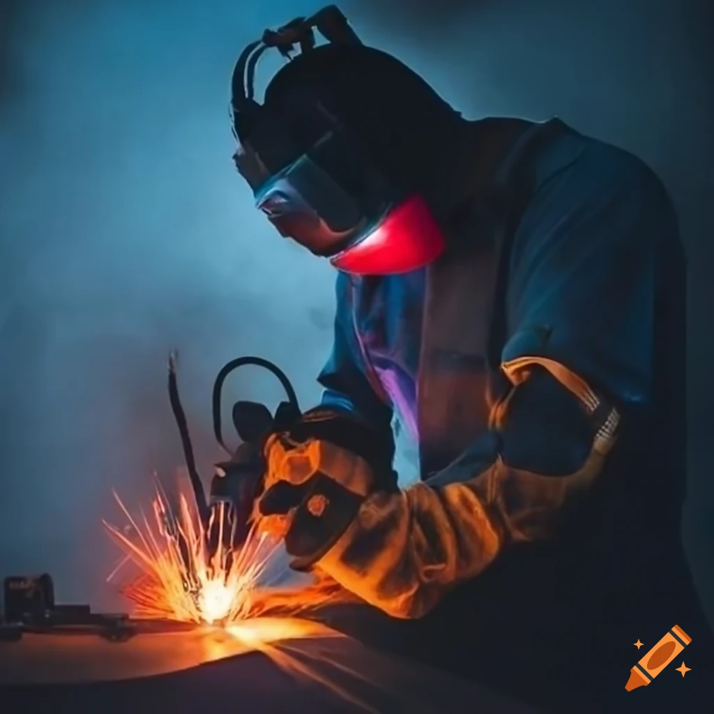 image of a welder in action