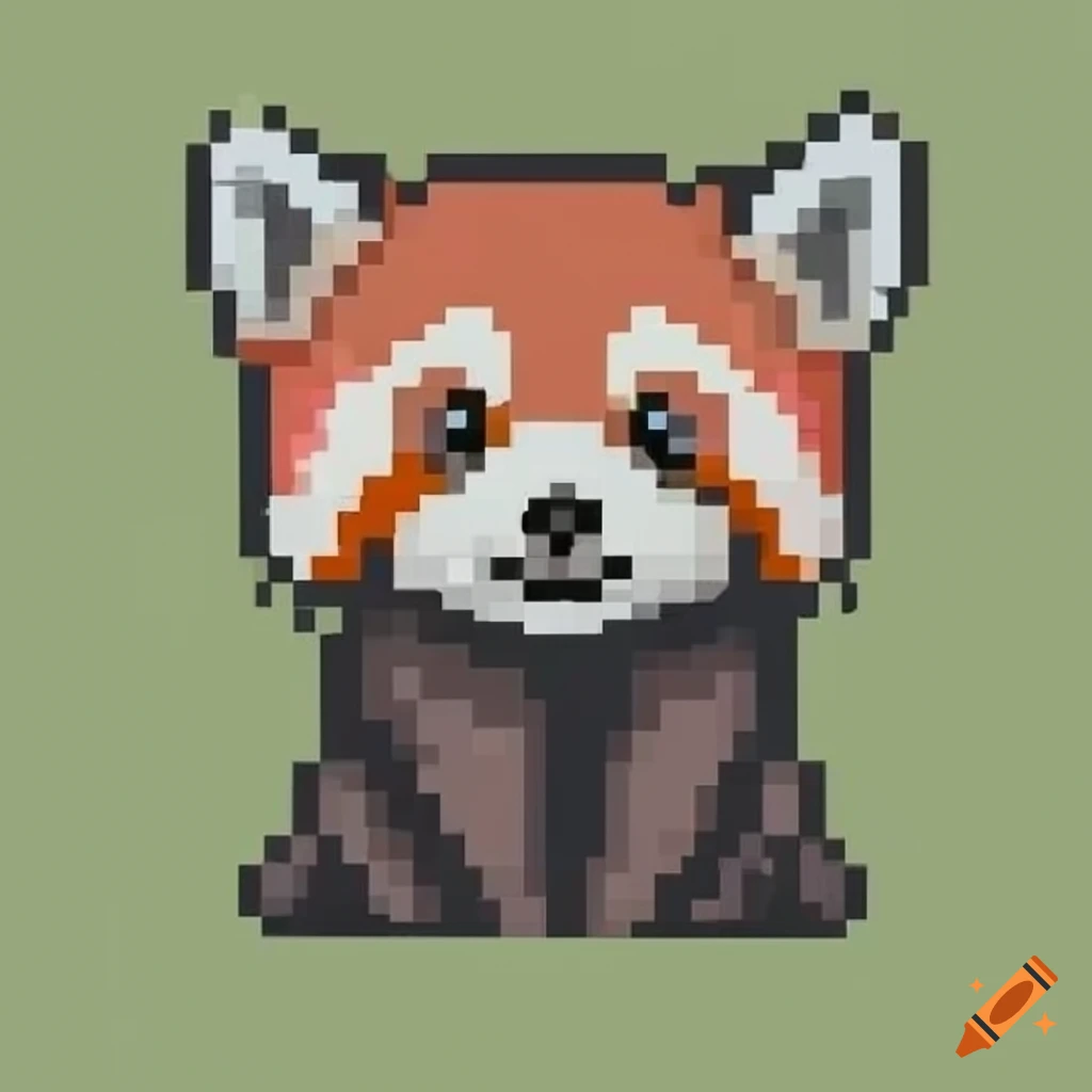 cute pixel art of a red panda