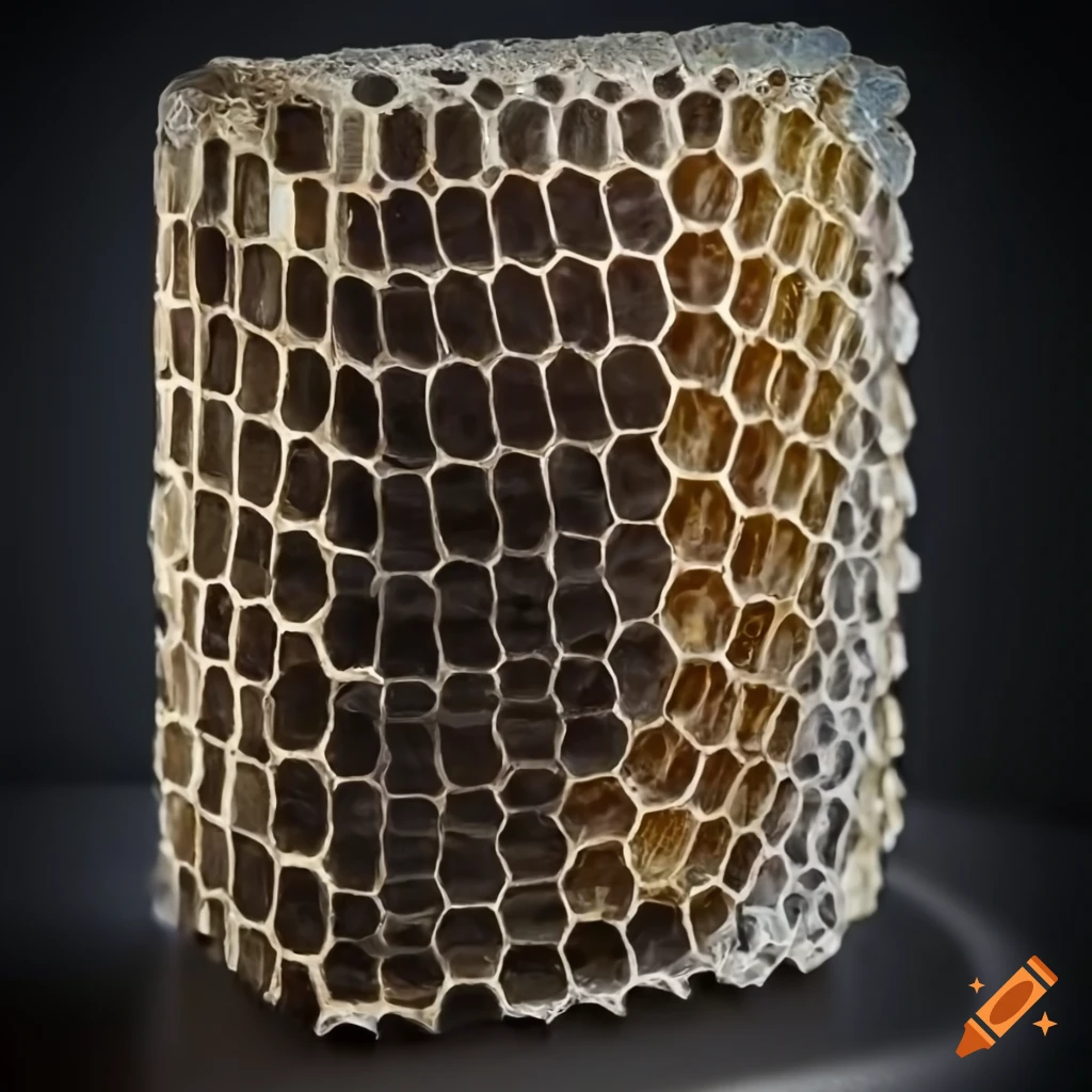 close-up of a honeycomb