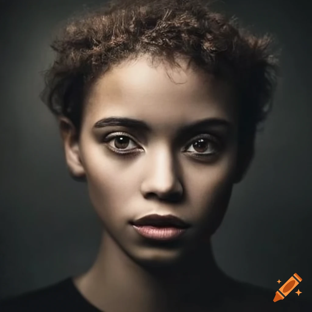 portrait of an androgynous mixed race person
