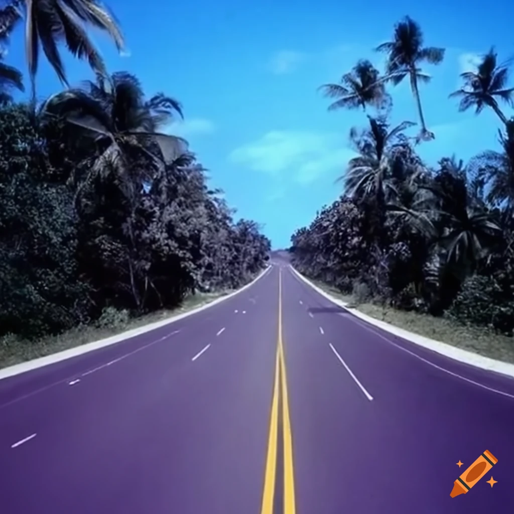city highway in a tropical island