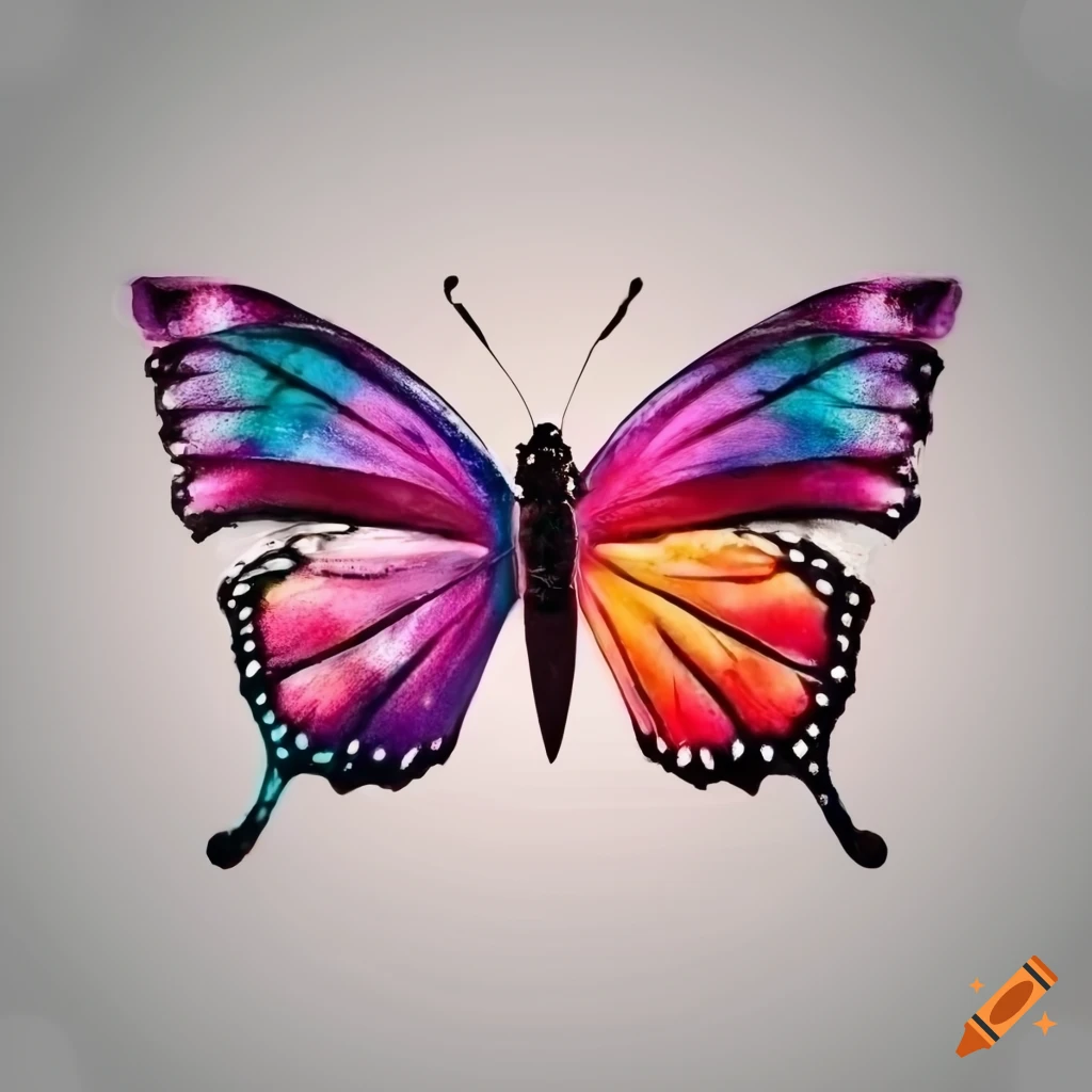vibrant butterfly on white background