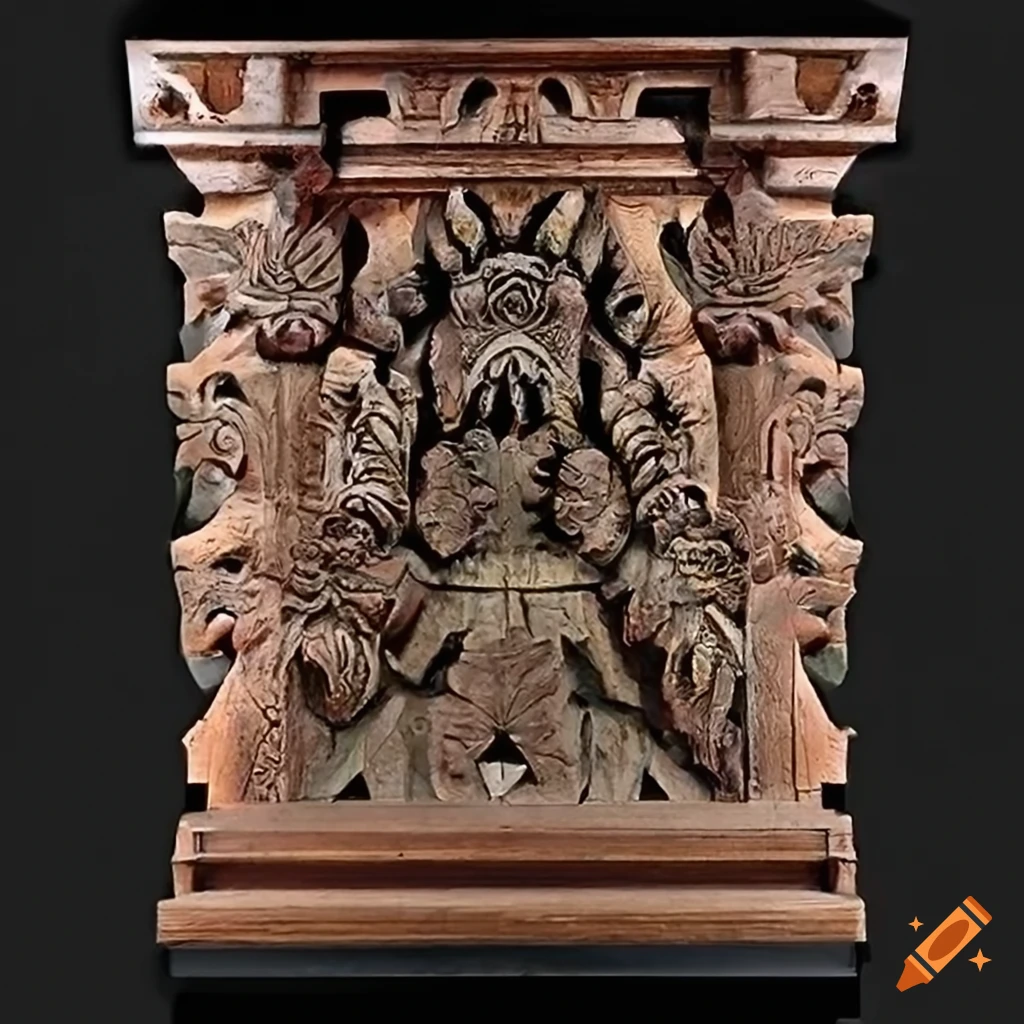 detailed sculpture with moth werewolf motif