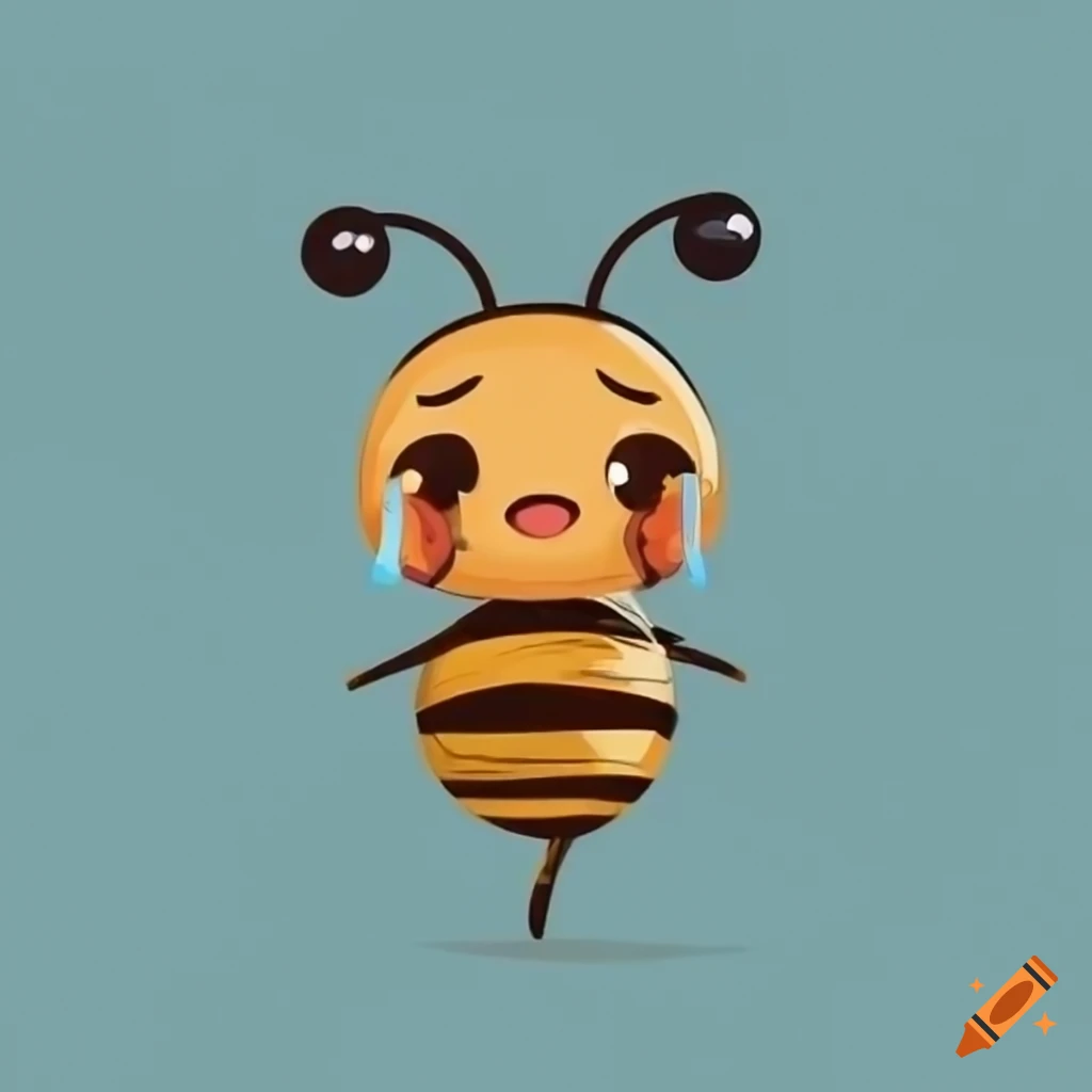 Crying bee character on Craiyon