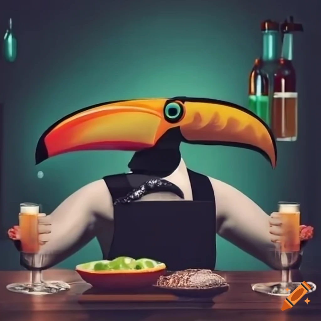 toucan bartender making margaritas