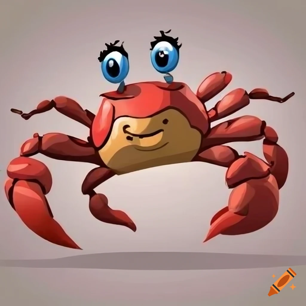 happy cartoon crab face